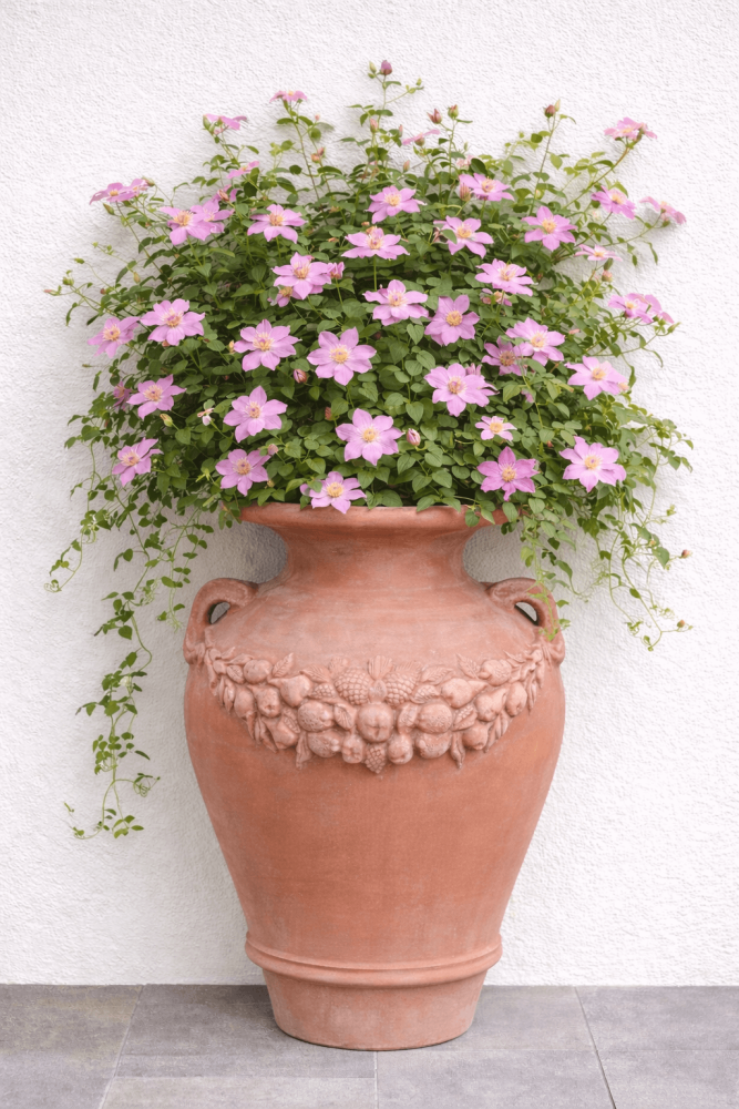 Cruche murale toscane classique en terre cuite d’Impruneta – décor Renaissance